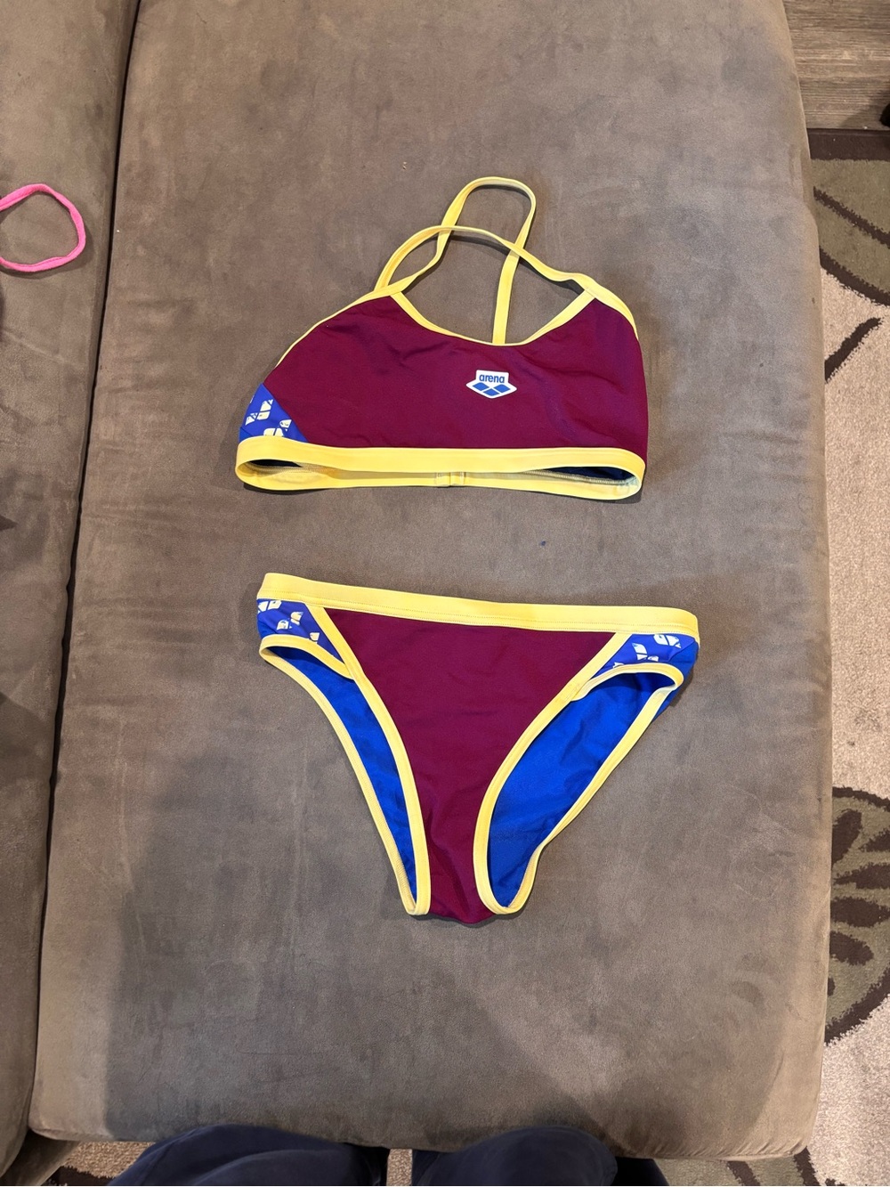 Arena Women's Maroon & Yellow Two-Piece Swim Bikini